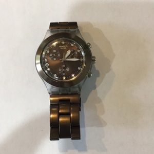 Swatch plastic chronograph watch with date